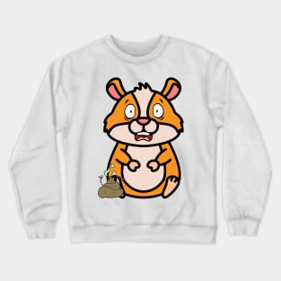 Funny hamster smells stinky poo poo Crewneck Sweatshirt